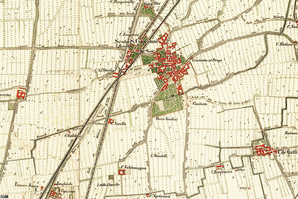 Carta manovra dei dintorni di Milano - Sesto S.Giovanni.