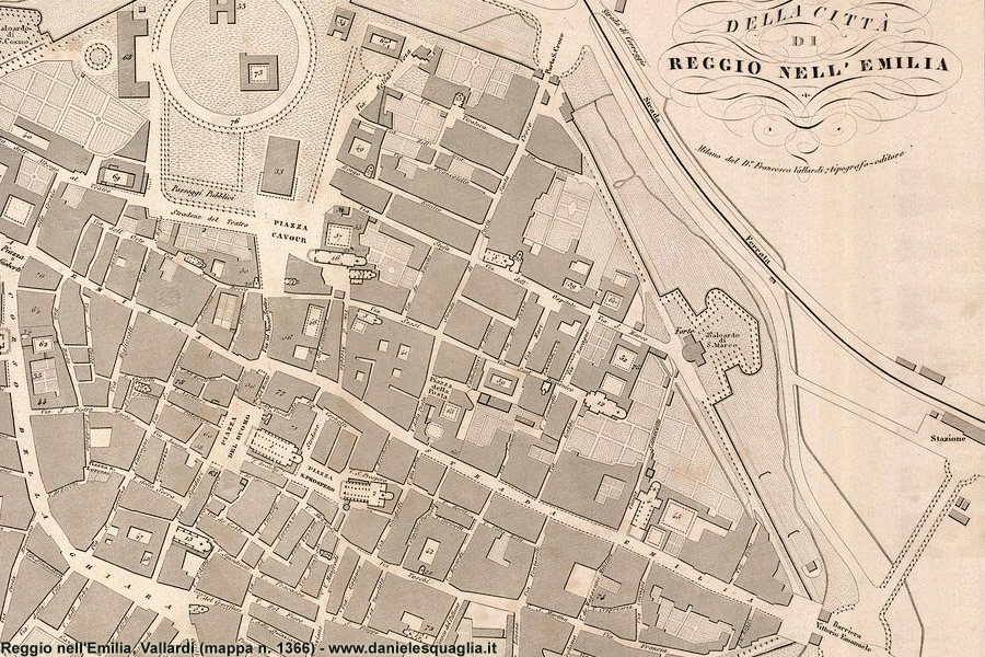 Mappe Vallardi 1870 - Reggio nell'Emilia.