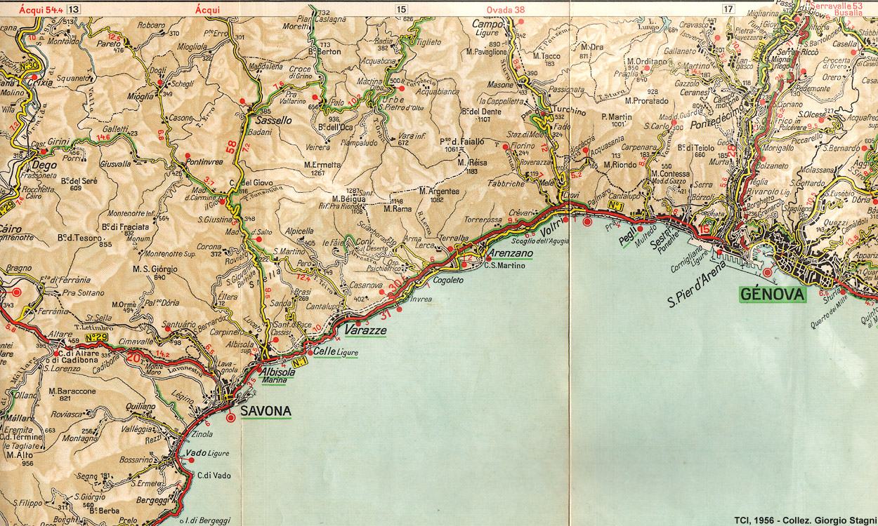 Genova lungo un secolo - 1:200.000, ediz. 1956.