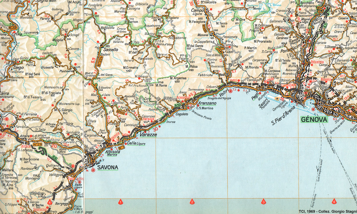 Genova lungo un secolo - 1:200.000, atlante 1969.