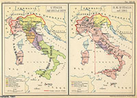 Atlante Storico Vallardi (1951) - L'Italia dal 1815 al 1859 - Il Regno d'Italia nel 1861