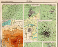 Atlante Zanichelli 1947 - Esempi di morfologie naturali e urbane (1)