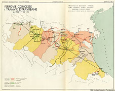 Ferrovie concesse e tramvie estraurbane, 1936 - Emilia.