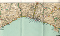 Le carte 1:200.000 - Genova - CTI, Carta automobilistica 1:200.000, 1940 circa.