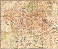 Roma 1925 - Grande Mappa di Roma in scala 1:12000 (1 cm = 125 m).