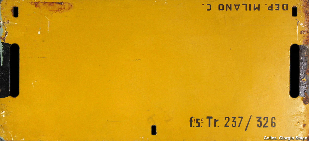 Cartelli di percorrenza - Dep. Milano (retro).