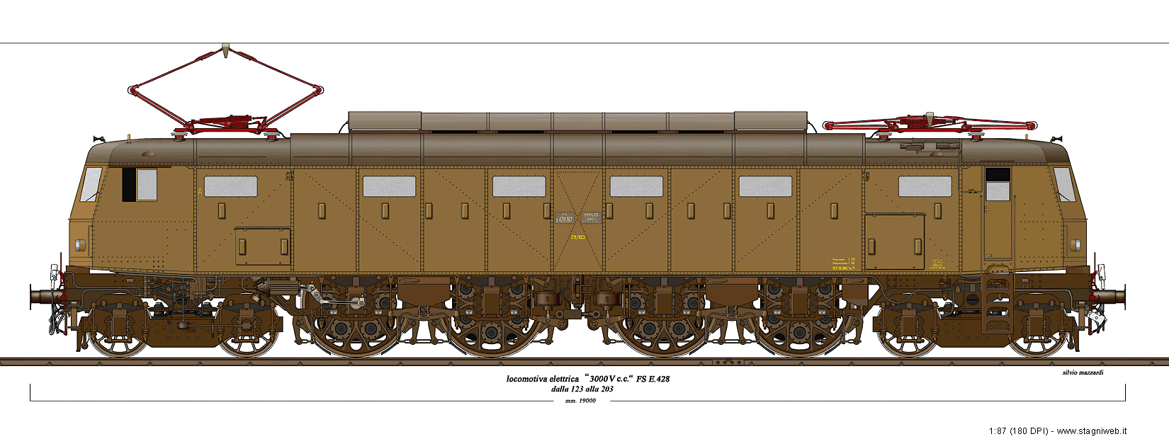 Locomotive a corrente continua - E.428.123-203