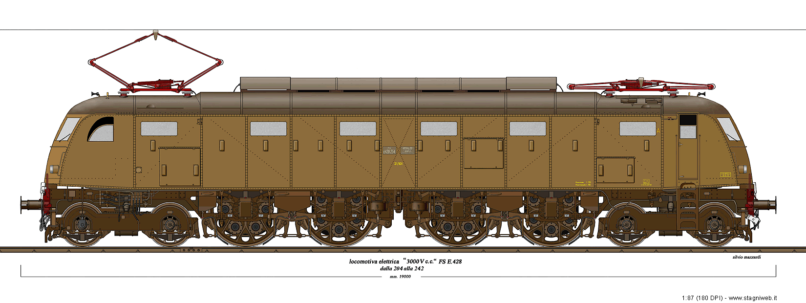 Locomotive a corrente continua - E.428.204-242