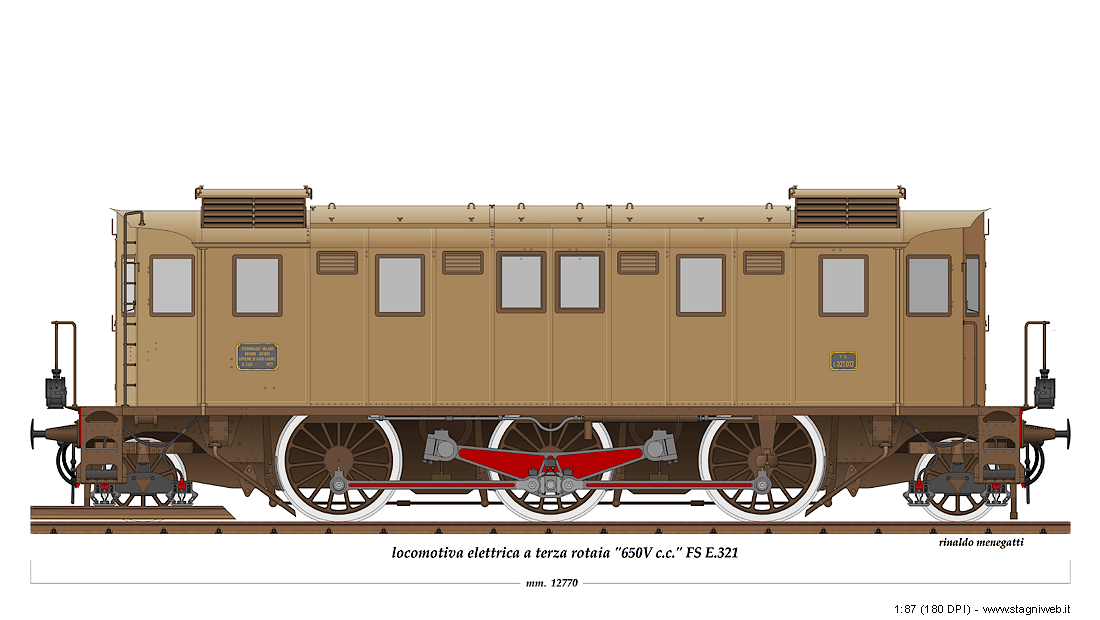Locomotive a corrente continua - E.321 (3a rotaia)