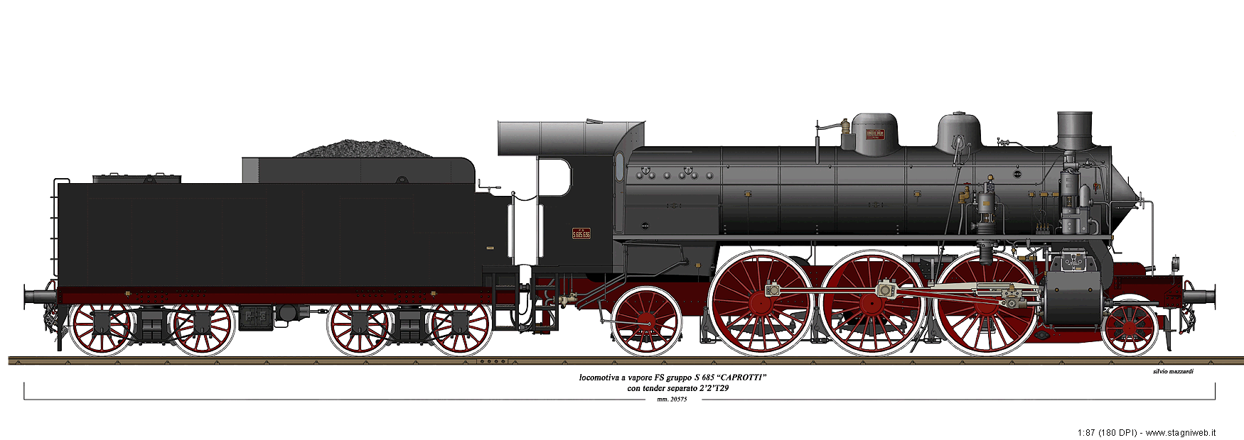 Locomotive a vapore con tender separato - Gr. S 685