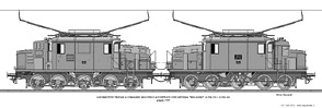 Locomotive elettriche trifasi - E.554.134+161 a comando multiplo.