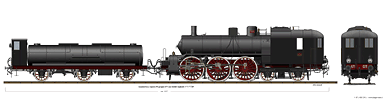 Locomotive a vapore con tender separato - Gr. 671