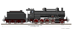 Locomotive a vapore con tender separato - Gr. 729