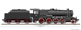 Locomotive a vapore con tender separato - Gr. 737