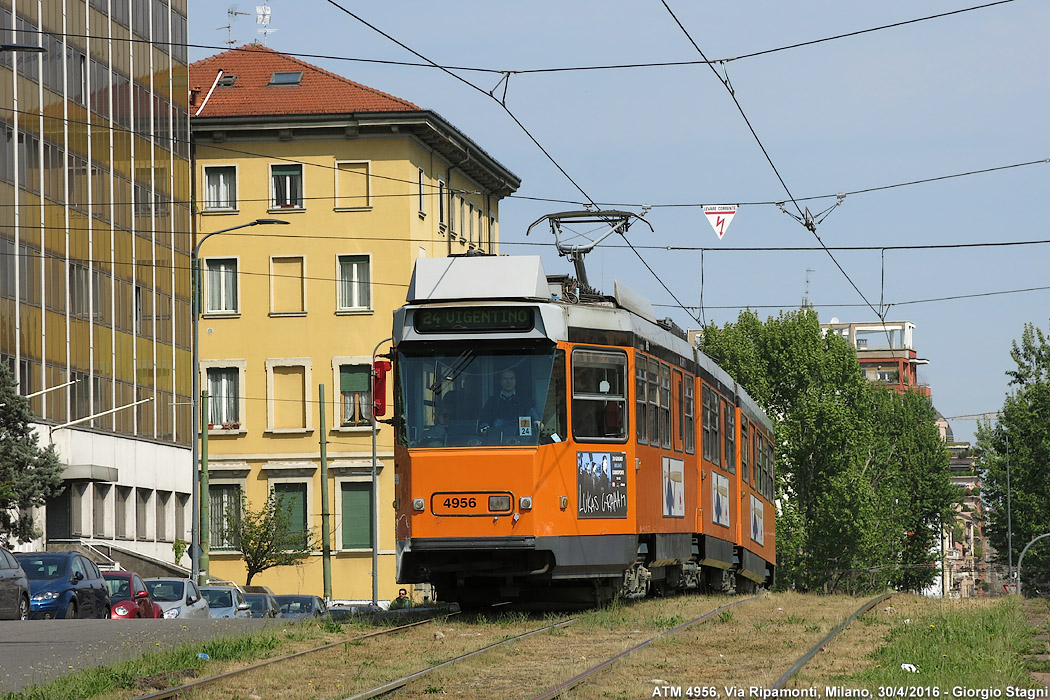 Tram a Milano 2016 - Via Ripamonti.