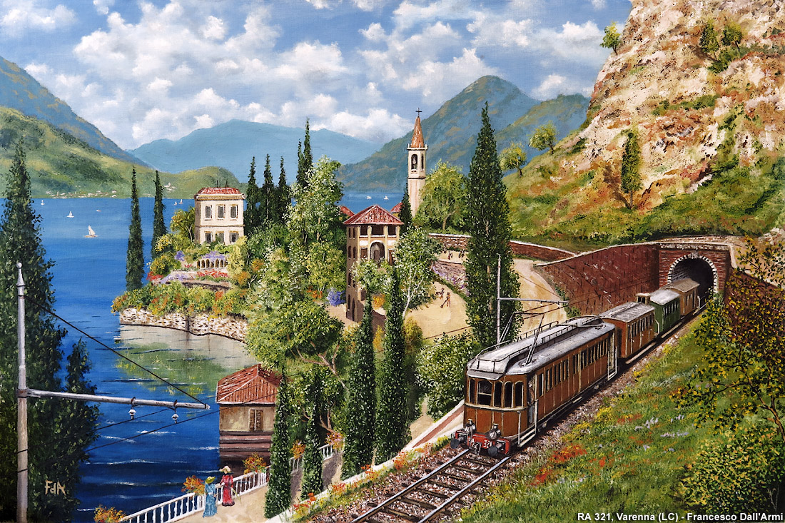 Quadri di Francesco Dall'Armi - Veduta di Villa Cipressi a Varenna.