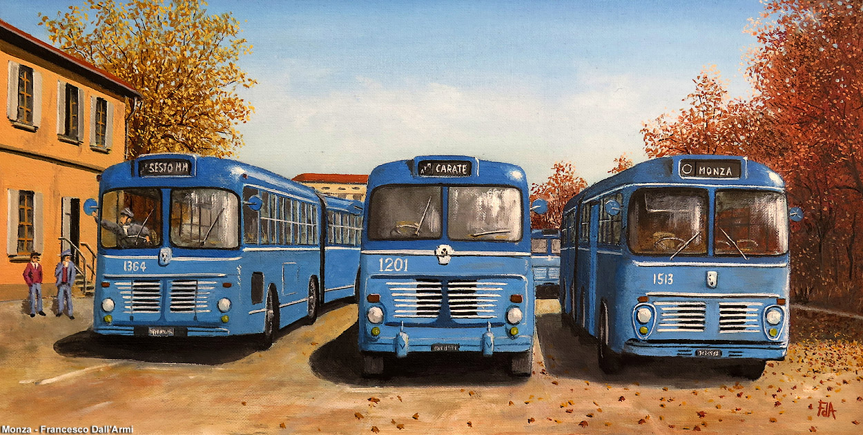 Quadri di Francesco Dall'Armi - Autobus in deposito.