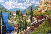 Quadri di Francesco Dall'Armi - Veduta di Villa Cipressi a Varenna.