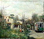 Un treno dentro il quadro! - Leone Romolo (1883-1958)