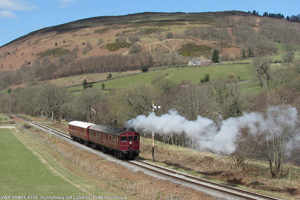 Llangollen Railway - GWR SRM93+AT92, Glyndyfrdwy.