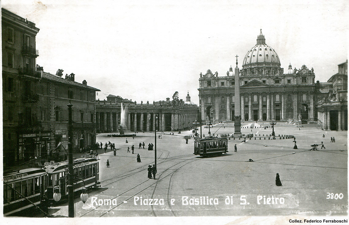 Cartoline di tram romani - San Pietro.