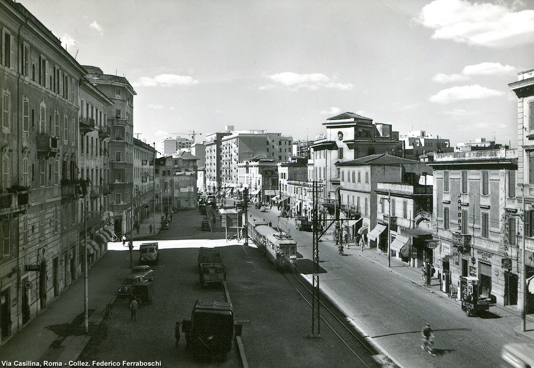 Cartoline di tram romani - Via Casilina.