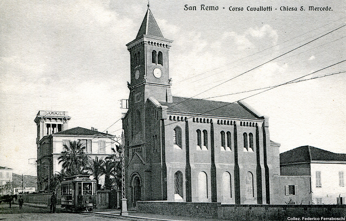 La tranvia Taggia-San Remo-Ospedaletti - Sanremo, chiesa S. Mercede.
