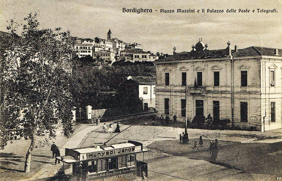Le tranvie Ventimiglia-Bordighera e Oneglia-Porto Maurizio - Bordighera, p.za Mazzini.