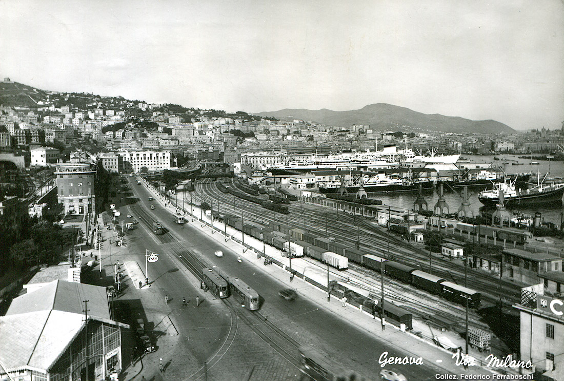 I tram di Genova - Le Littorine - Via Milano.