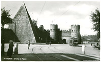 Cartoline di tram romani - Porta S.Paolo.