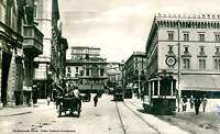 Cartoline di tram romani - Via Nazionale.