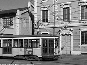 Tram in bianco e nero - Via Messina.