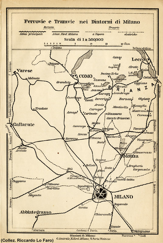 Ferrovie Nord Milano - Milano, rete FNM, c.1910.