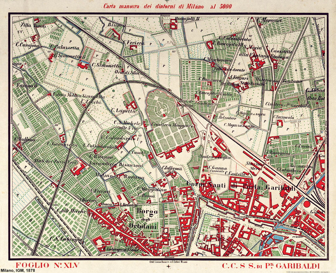 Carta manovra dei dintorni di Milano - Foglio 45 (Porta Garibaldi).
