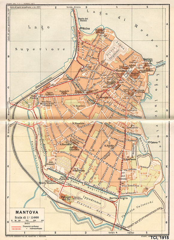 Citt italiane, anni '20 - Mantova - TCI, Guida d'Italia, 1915.