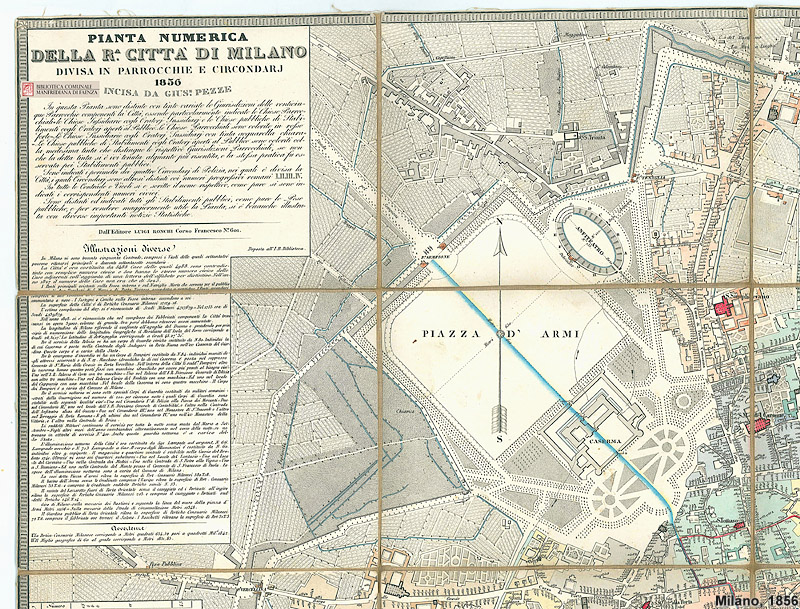 Milano, 1856, riquadri - Milano, Nord Ovest
