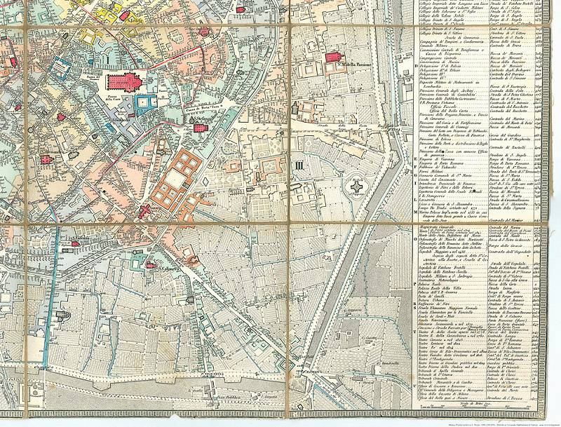 Milano, 1856, riquadri - Milano, Sud Est