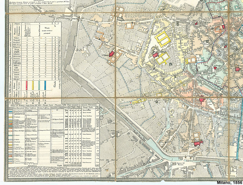 Milano, 1856, riquadri - Milano, Sud Ovest