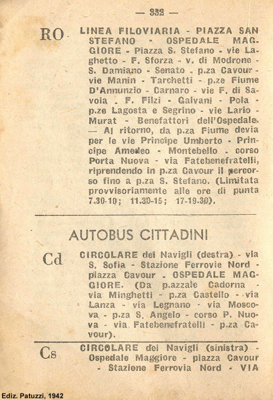 Percorsi 1942 - Autobus.