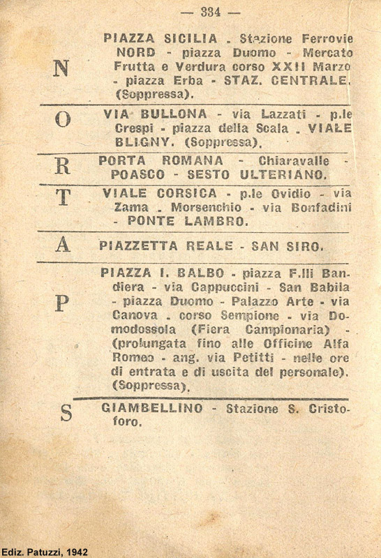 Percorsi 1942 - Autobus.