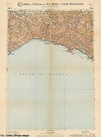 La carta 1:250.000 (c. 1908) - Foglio 16 - Genova - TCI, Carta d'Italia 1:250.000, 1908 circa.