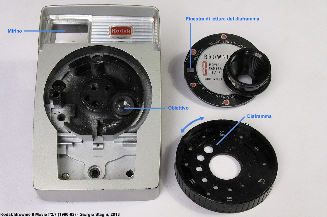 Brownie 8 Movie Camera f/2.7 (1960-62) - Brownie, obiettivo.