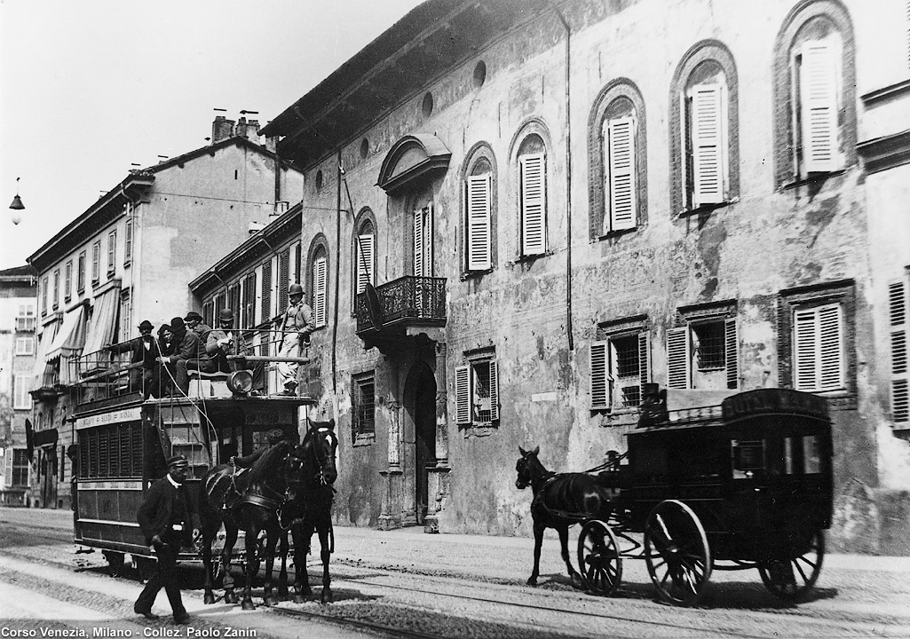 Quando i tram andavano a cavalli - Milano.