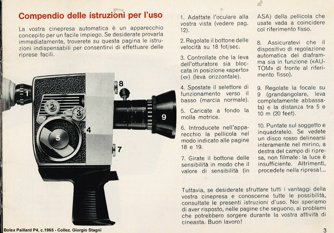 Manuali Di Cineprese E Proiettori A Passo Ridotto c 1965 1985 E 