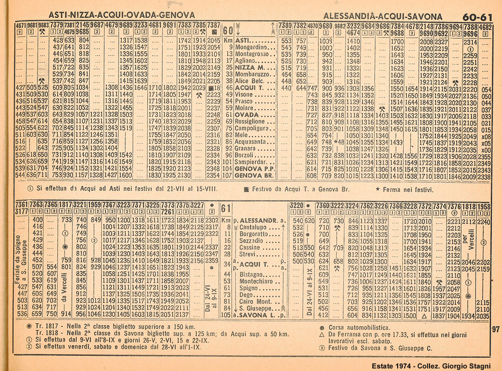 Orario Estate 1974 - Estate 1974 - B