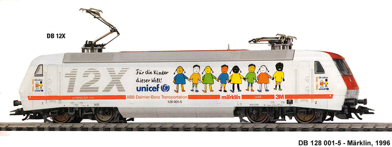L'evoluzione delle colorazioni DB 1970-2000 - La locomotiva Unicef.
