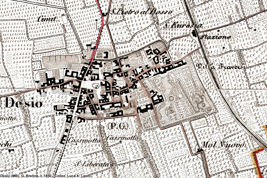Carte di Giovanni Brenna, 1850 - Desio e Villa Traversi.