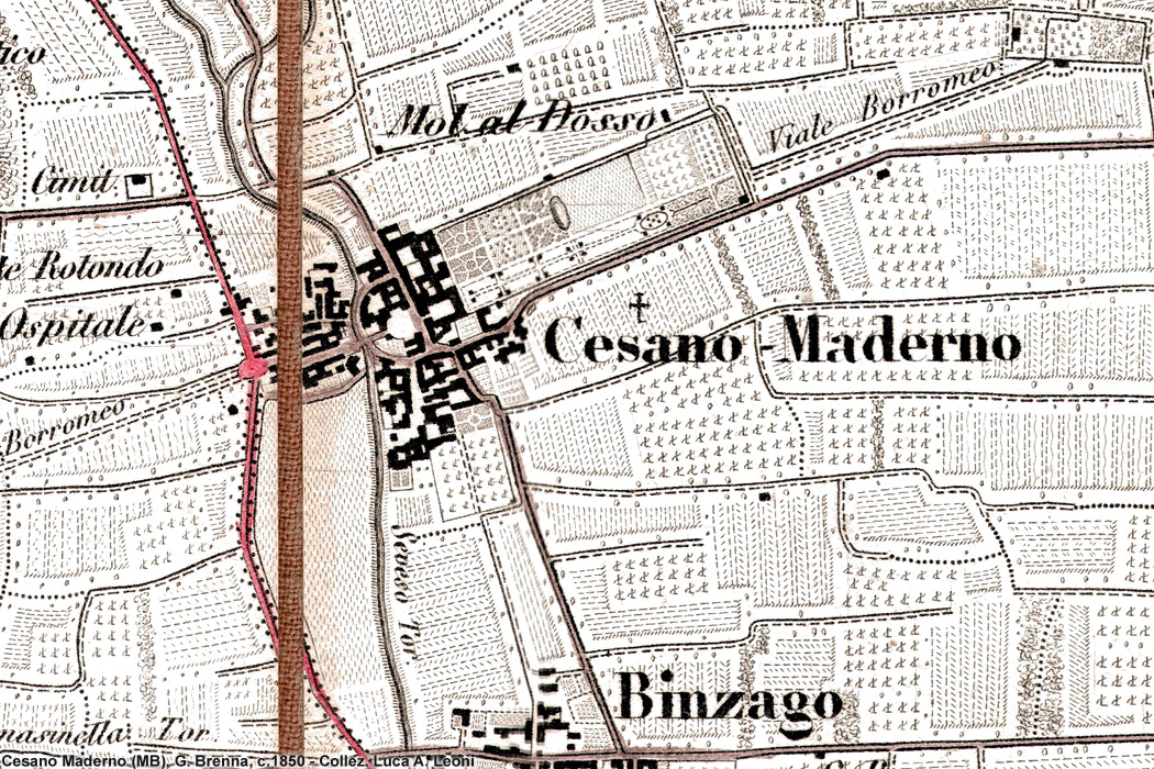 Carte di Giovanni Brenna, 1850 - Cesano Maderno e Villa Borromeo.