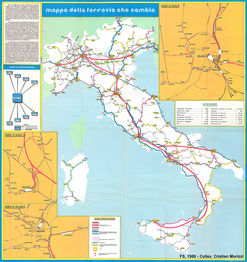 Mappa della ferrovia che cambia (FS 1988) - Mappa della ferrovia che cambia.
