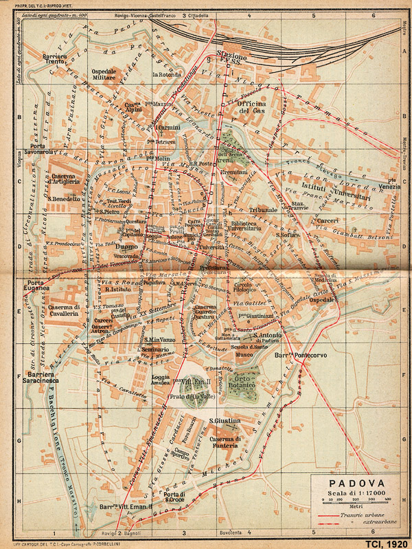 Citt italiane, anni '20 - Padova - TCI, Guida d'Italia, 1920.